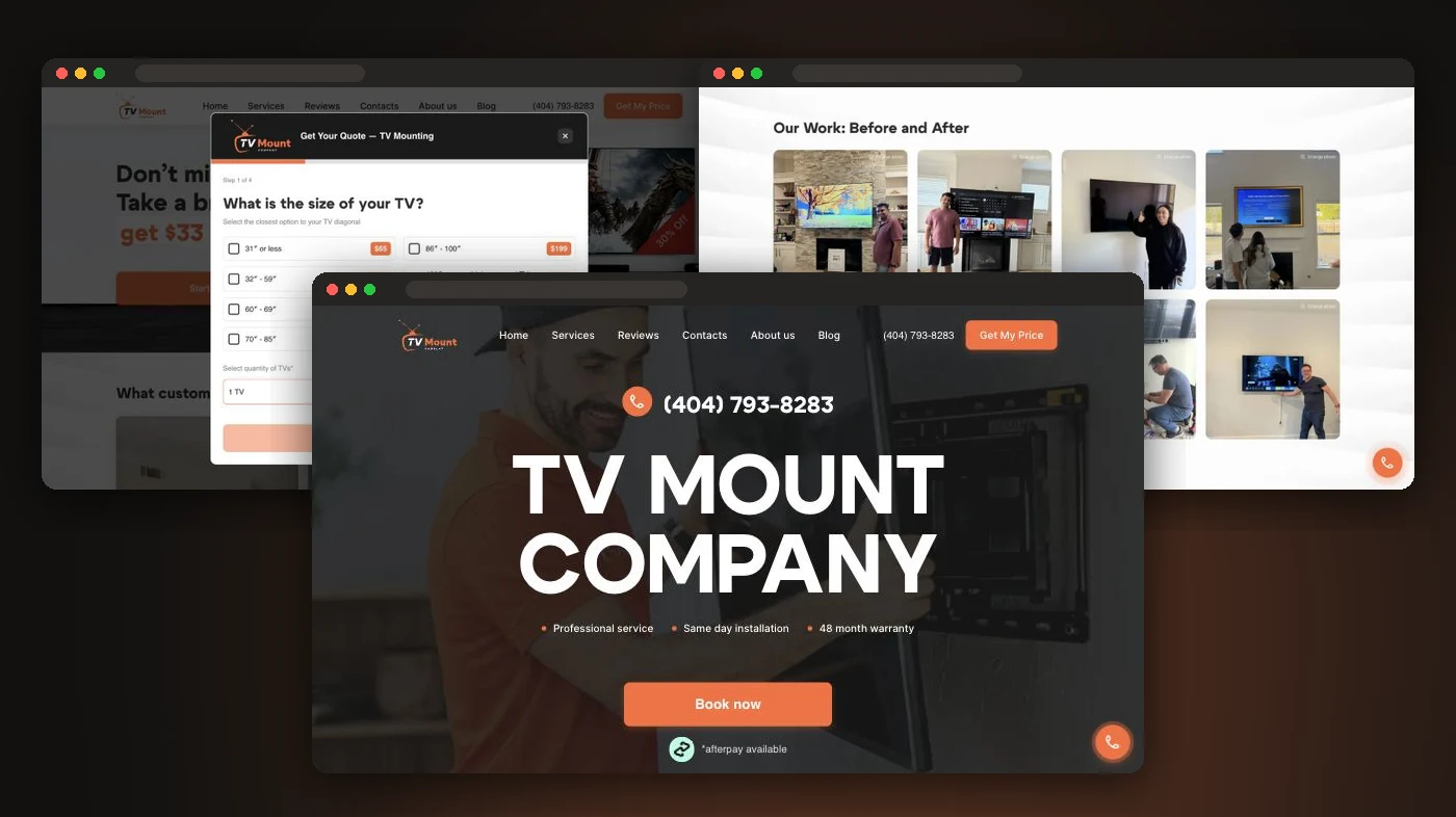 Сайт для TV Mount Company (США)