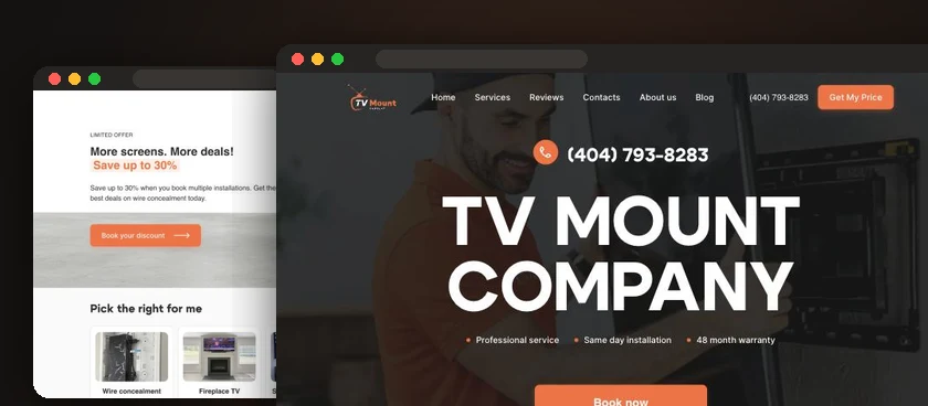 Сайт для TV Mount Company (США)