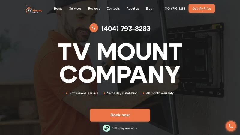 Сайт TV Mount Company: первый экран