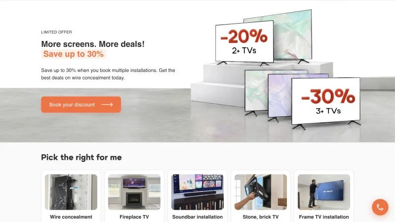 Сайт TV Mount Company: пакетные скидки и услуги