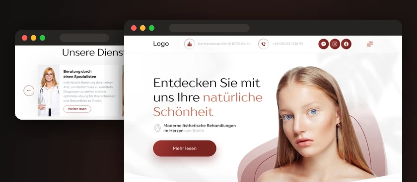 Stunning You aesthetic clinic website (Berlin)